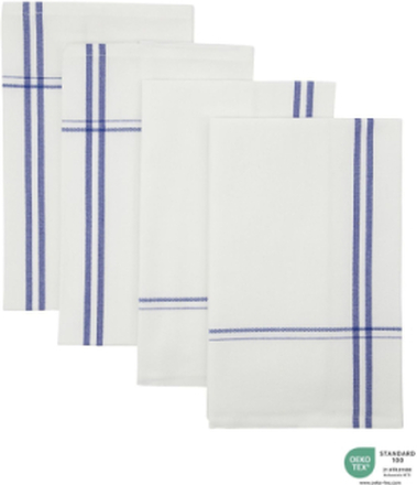 Napkins, Amow, White/Blue Home Textiles Kitchen Textiles Napkins Cloth Napkins White Nicolas Vahé