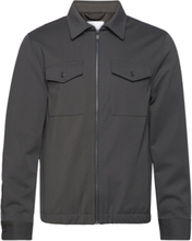 Soft Twill Zip Overshirt Tops Overshirts Grey Lindbergh