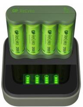 GP ReCyko Everyday Battery Charger, B421 (USB) + Dock D451, incl. 4 x AA 2100 mAh Batteries