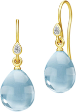 Prima Ballerina Earrings - Gold/Ocean Örhänge Smycken Blue Julie Sandlau