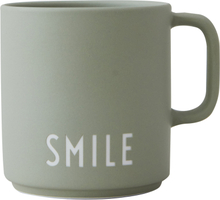 Design Letters - Favourite Cup med hank Smile Grønn