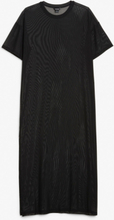 Short sleeve maxi mesh dress - Black