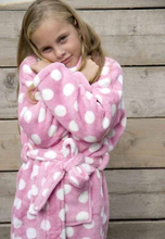 Little pink dottie / kinder badjas - XL (11-13 jaar)