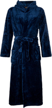 Blauwe fleece badjas met capuchon-s/m