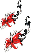 Red Lilies - 2 stk Tatoveringer (Fake Tattoo)