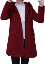 Casual Solid Hooded Long Sleeve Thicken Coat