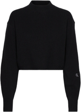 Short Lambswool Sweater Tops Knitwear Jumpers Black Calvin Klein Jeans