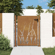 vidaXL Cancello da Giardino 105x155 cm in Acciaio Corten Design Erba