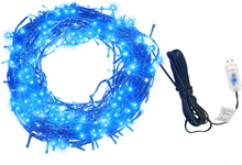 vidaXL Lysslynge med 400 LED blå 40 m 8 lyseffekter