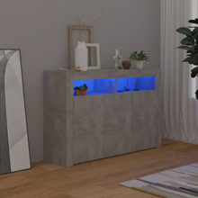 vidaXL Credenza con Luci LED Grigio Cemento 115,5x30x75 cm