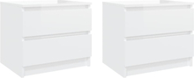 vidaXL Sängbord 2 st vit högglans 50x39x43,5 cm konstruerat trä