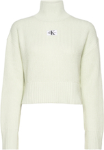 Label Chunky Sweater Tops Knitwear Turtleneck Green Calvin Klein Jeans