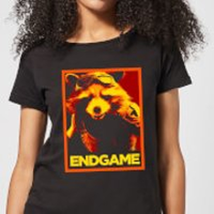 Avengers Endgame Rocket Poster Women's T-Shirt - Black - 5XL