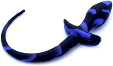 Kiotos Anal Plug Dog Tail Black/Blue Analplugg med hale