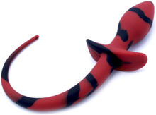 Kiotos Anal Plug Dog Tail Black/Red Analplugg med hale