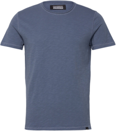 Konrad Slub S/S Tee T-shirts Short-sleeved Blå Gabba*Betinget Tilbud