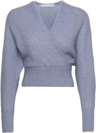Mohair Cross-Over Sweater Pullover Blå Cathrine Hammel*Betinget Tilbud