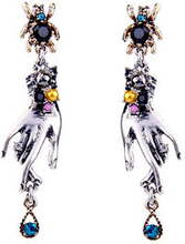 Magic Hands Spider Silver Earrings