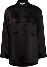 Satina Utilla Shirt Tops Shirts Long-sleeved Black Bzr