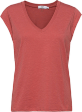 Cc Heart Basic V-Neck T-Shirt T-shirts & Tops Short-sleeved Rød Coster Copenhagen*Betinget Tilbud