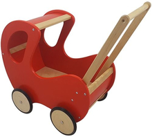 Hoge houten poppenwagen - Klassiek - Rood