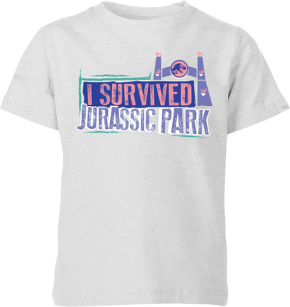 Jurassic Park I Survived Jurassic Park Kids' T-Shirt - Grey - 7-8 Years - Grey
