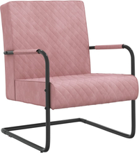 vidaXL Fribärande stol rosa sammet