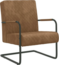 vidaXL Fribärande stol brun sammet