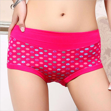 XL-2XL Women Breathable Modal Polka Dot Panties Soft Mid Waist Underwear