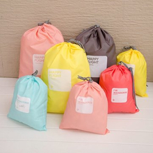 4 Pcs Nylon Waterproof Travel Drawstring Storage Bag Clothes Tidy Organizer