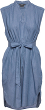 Denim-Effect Dress Knälång Klänning Blue Esprit Collection