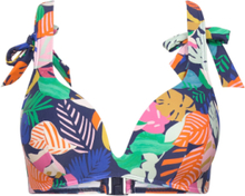 Bikini Top With A Colourful Pattern And Adjustable Straps Swimwear Bikinis Bikini Tops Push-up Bikinitops Multi/patterned Esprit Bodywear Women