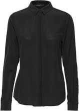 Lilliebbcorinna Silkshirt Tops Shirts Long-sleeved Black Bruuns Bazaar