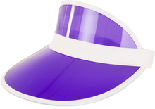 Verkleed zonneklep/sunvisor - voor volwassenen - paars/wit - Carnaval hoed