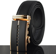 125-130CM Men Business Genuine Leather Belt Second Layer Of Leather Automatic Buckle Belt