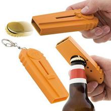 Creative Tool Flying Cap Launcher Bottle Beer Opener with Keyring Key Chain
