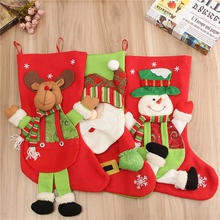 Stereo Christmas Decor Sock Santa Claus Snowman Holiday Party Home Bag