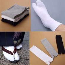Men Women Split Toe Japanese Kimono Geta Socks Clog Flip Flop Cotton Socks