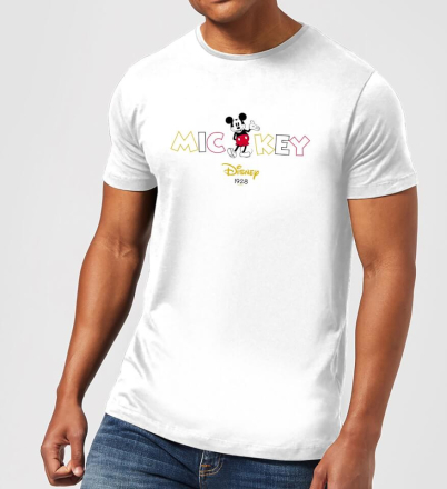 Disney Mickey Mouse Disney Wording Men's T-Shirt - White - XXL