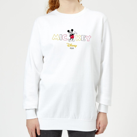 Disney Mickey Mouse Disney Wording Women's Sweatshirt - White - L - White