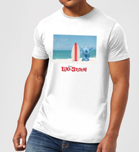 Disney Lilo And Stitch Surf Beach Men's T-Shirt - White - 5XL