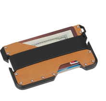 JK02 metallkorthållare RFID Stöldskyddsläderplånbok EDC multifunktionell rostfritt stål aluminiumlegeringskorthållare (svart+ kaki + svart)