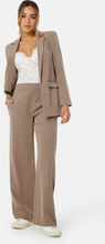 Pieces Bossy HW Wide Plain Pant Fossil M/32