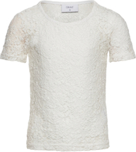 Monata Lace Top Tops T-Kortærmet Skjorte White Grunt