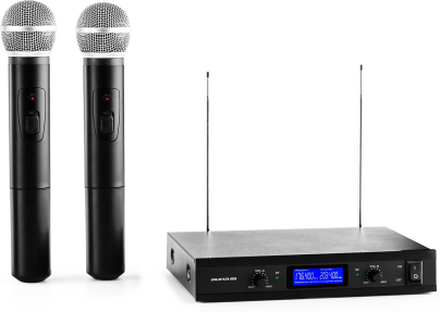 VHF-400 Duo 1 2-Kanal VHF-radiomikrofon-Set 1x mottagare + 2x Handmikrofoner