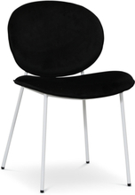 2 st Rondo stol i svart sammet med vita ben