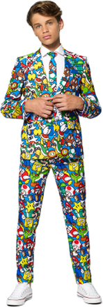OppoSuits Teen Super Mario Kostym - 158/164