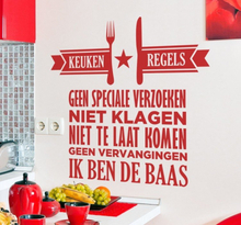 Nederlandse keuken regels tekst muursticker