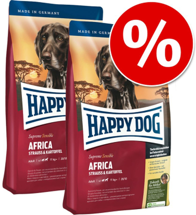 Sparpaket Happy Dog Supreme 2 x Grossgebinde - Sensible Africa (2 x 12,5 kg)
