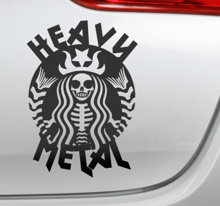 Muziek sticker Heavy Metal silhouette